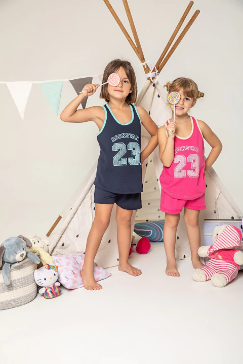 Pijama de nena musculosa y short (24062) - comprar online