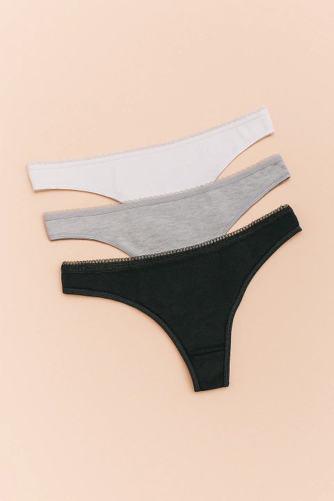 Pack x3 bombachas colaless de algodón (9150)