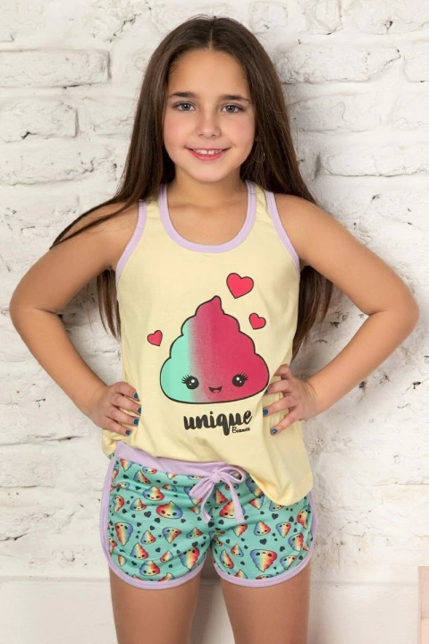 Pijama de nena musculosa y short (20852)