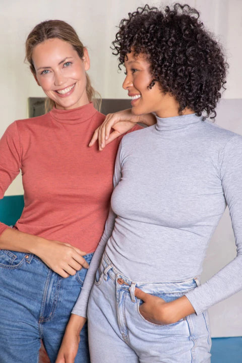 Camiseta manga larga media polera de modal talles especiales (23033E) - comprar online