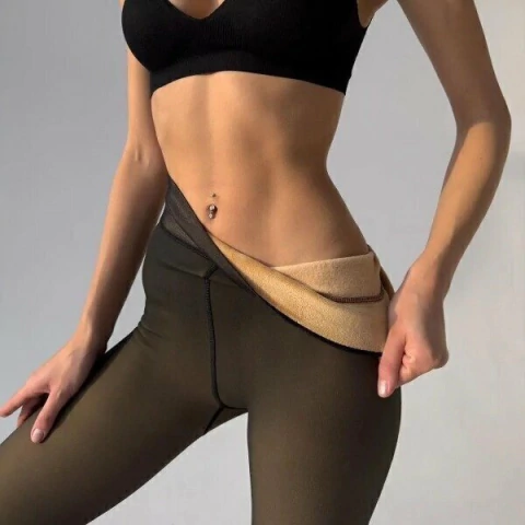 Medias panty de lycra frizadas efecto piel (52280)