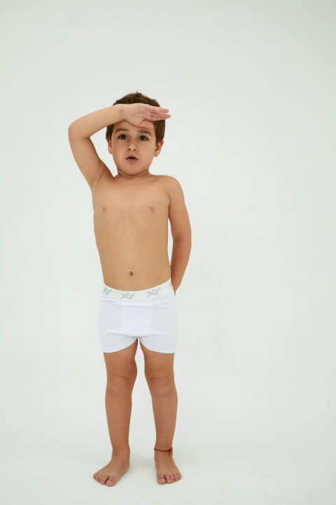 Boxer nene algodón y lycra liso con elástico expuesto (1087)
