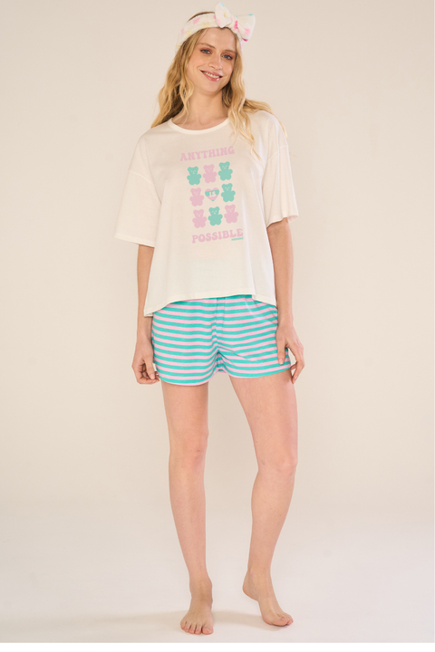 Pijama dama manga corta con short Gummy Bears (2505C) - comprar online