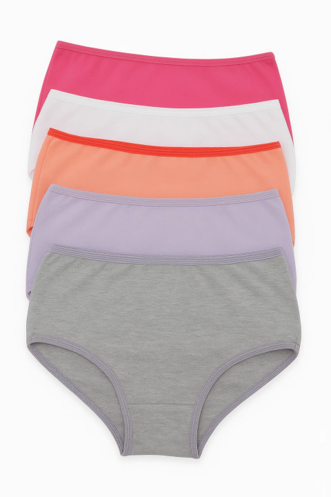 Pack x3 bombacha culotte de nena algodón liso (9850)