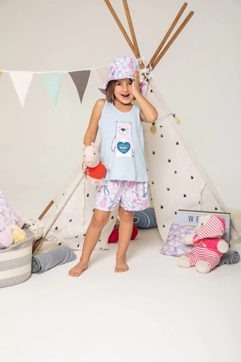 Pijama de nena musculosa y short (24061) - comprar online