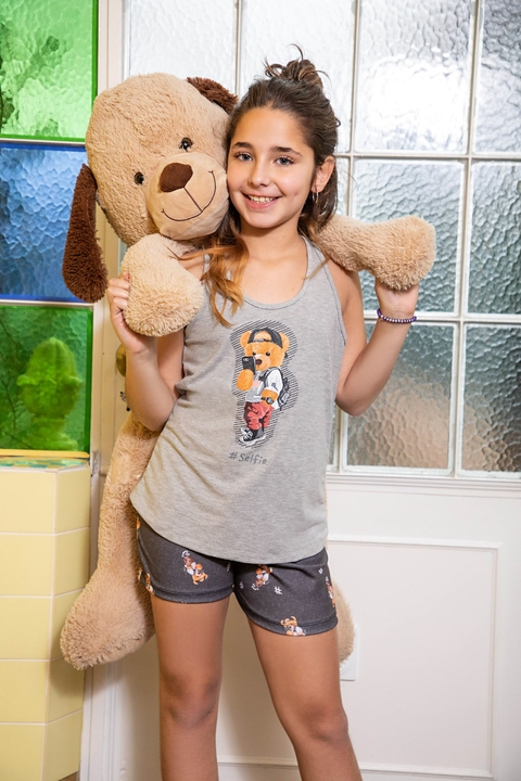 Pijama de nena musculosa y short Turín (23058) - comprar online