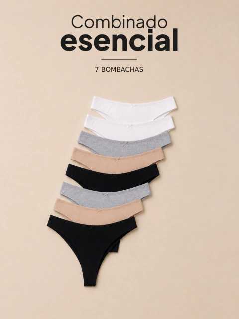 Esenciales | 7 Bombachas colaless de algodón - Cocot Art 5604