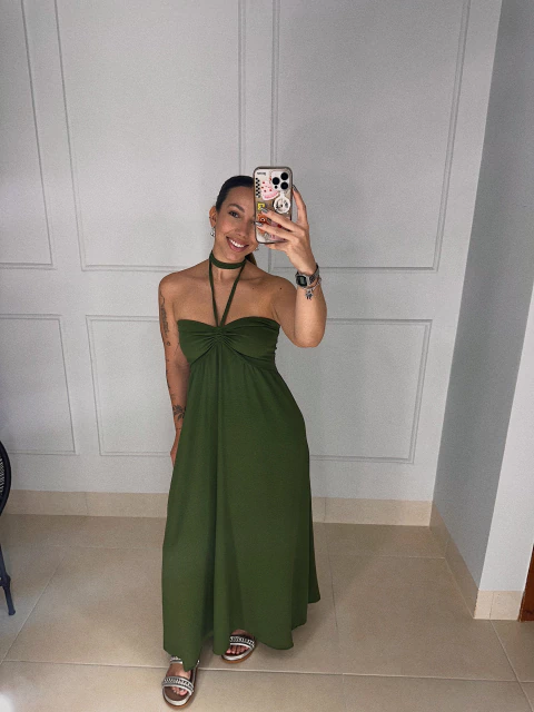 VESTIDO LAZULI - MILITAR (PRÉ-VENDA) - comprar online