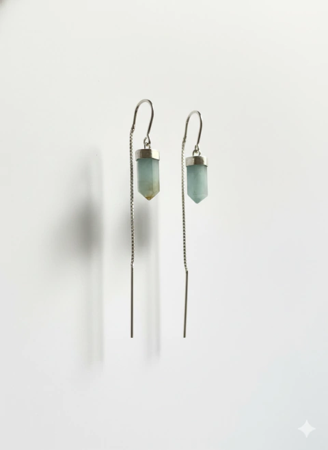 Brinco Lia | Corrente Unica | Água Marinha - comprar online