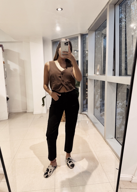 Denim mom negro - comprar online