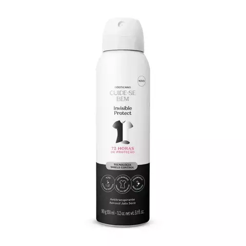 Antitranspirante Aerosol Jato Seco Cuide-se Bem Invisible Protect 90g/150ml