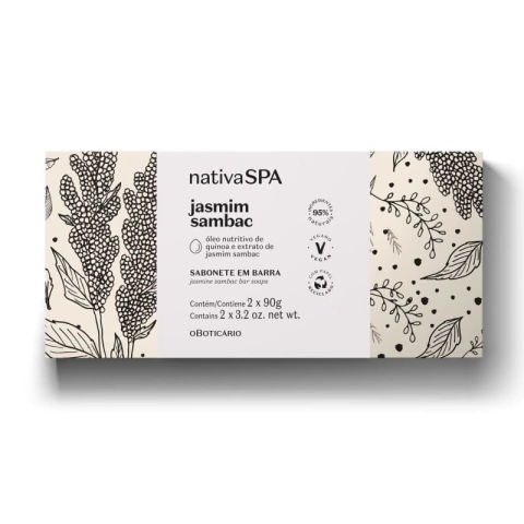 Sabonete em Barra Nativa SPA Jasmim Sambac 2 Unidades 90g cada