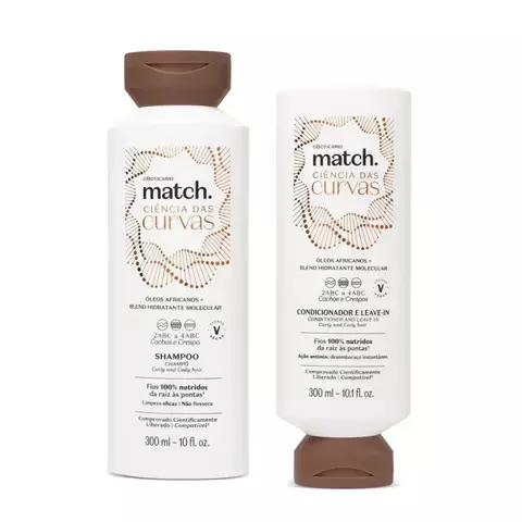 Combo Match Ciência das Curvas: Shampoo 300ml + Condicionador E Leave-In 300ml