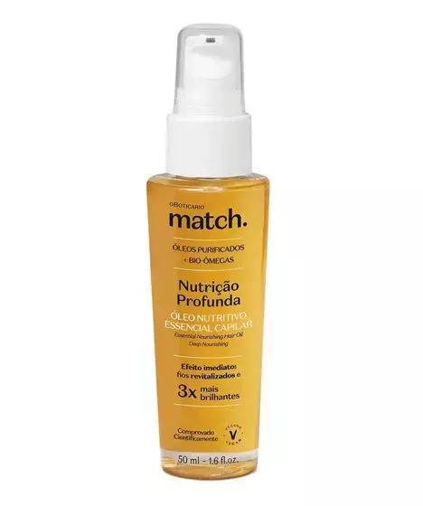 Óleo Nutritivo Essencial Capilar Match Nutrição Profunda
