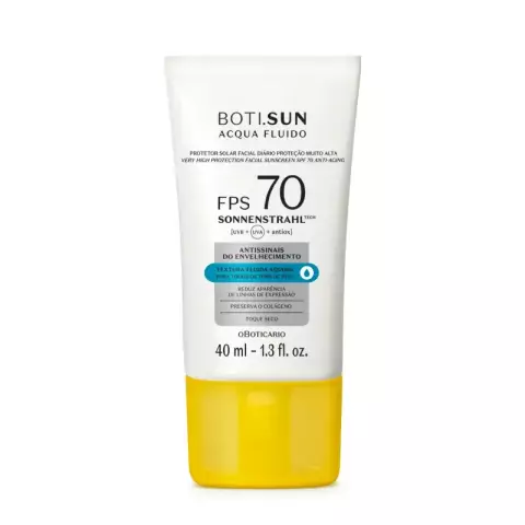 Protetor Solar Facial Antissinais FPS70 BOTI.SUN Acqua Fluido 40ml