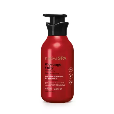 Loção Antioxidante Desodorante Corporal Nativa SPA Morango Ruby 400ml - comprar online