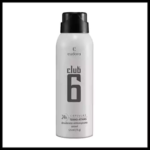 Club 6 Desodorante Antitranspirante Aerossol Masculino 125ml