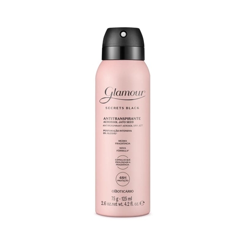 Desodorante Antitranspirante Aerossol Glamour Secrets Black 75g