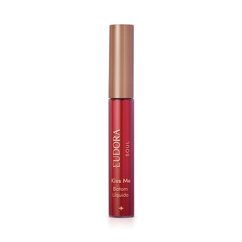 Batom Líquido Eudora Soul Kiss Me Semi Matte Vermelho Moderno 5,2ml