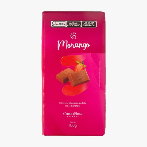 Tablete morango ao leite 100g