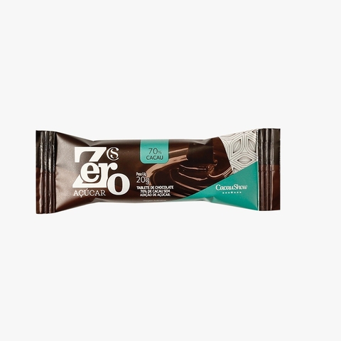Tablete amargo 70% cacau zero adição de açúcar 20g