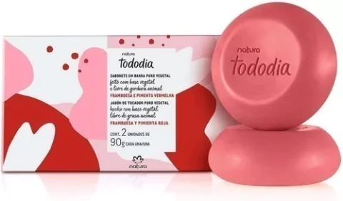 Sabonete Natura Tododia framboesa e pimenta vermelha 2 unidades de 90g