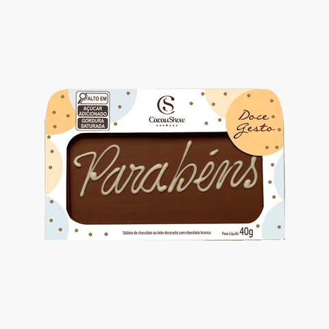 Tablete ao Leite Chocoarte Parabéns 40g