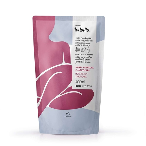 Refil Creme Desodorante Nutritivo para o Corpo Tododia Amora Vermelha e Jabuticaba 400ml