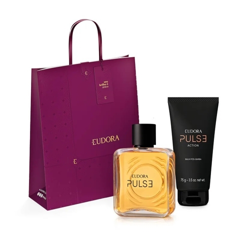Combo Presente PULSE: Desodorante Colônia 100ml + Balm Pós-Barba 75g + Sacola Presente