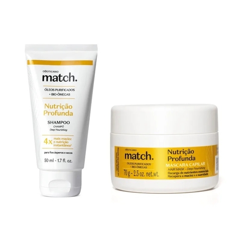 Combo Match Nutrição Profunda: Shampoo 50ml + Máscara Capilar 70g