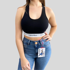 Top nadador Calvin Klein modern underwear algodão elástico com logo