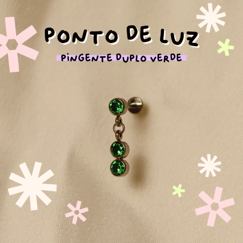labret ponto de luz pingente duplo verde - comprar online