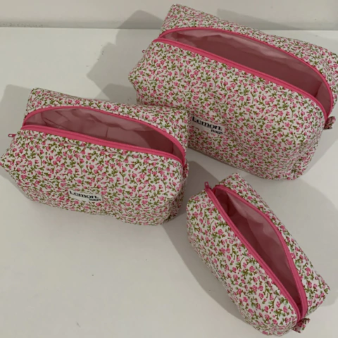Necessaire Box - Floral rosa