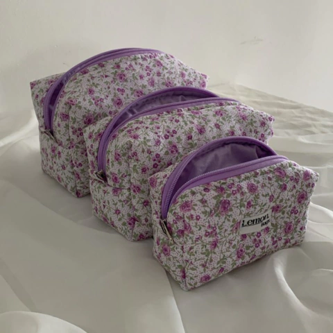 Necessaire Box - Floral Lilás