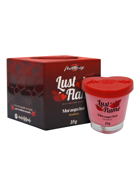 Vela Lust Flame - Morango Hot Vela Beijável Funcional 35g Provoke-me