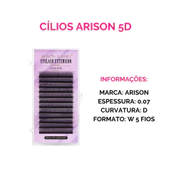 Cílios Arison 5D Volume Inglês Mix 0.07 Curv. D - Studio B Loja