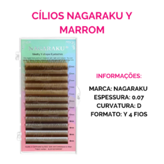 Cílios Nagaraku Y Mix Volume Brasileiro Marrom 0.07 Curv. D - loja online