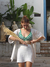 top croche saudade - verde e branco - comprar online