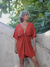vestido travessia viscose curto - terracota