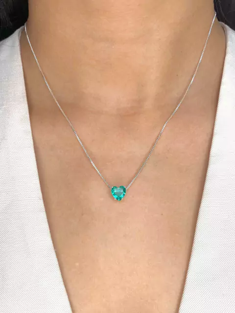 GARGANTILHA CORAÇÃO PEDRA VERDE ÁGUA