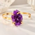 Bracelete Uma Pedra Druza de Ametista Dourado