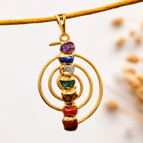 Pingente Chokurei 7 Chakras Dourado