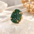 Anel Pedra Bruta Quartzo Verde Dourado - comprar online