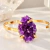 Bracelete Uma Pedra Druza de Ametista Dourado - comprar online