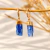 Brinco Pedra Bruta Cianita Azul Dourado - comprar online