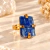 Anel Pedra Bruta Cianita Azul Dourado - comprar online