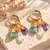 Brinco Trio Harmonia Dourado ou Prata (Ametista, Cristal e Quartzo Verde)