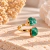 Anel Duas Pedras Quartzo Verde Dourado - comprar online