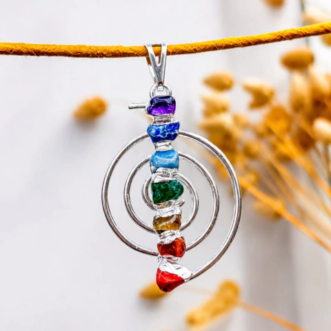 Pingente Chokurei 7 Chakras Prata