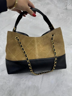 Bolsa Chanel Preta e Bege Italiana - loja online